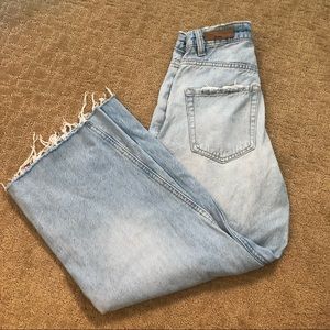 Garage Distressed Light Wash Mommy Jeans $68 24W